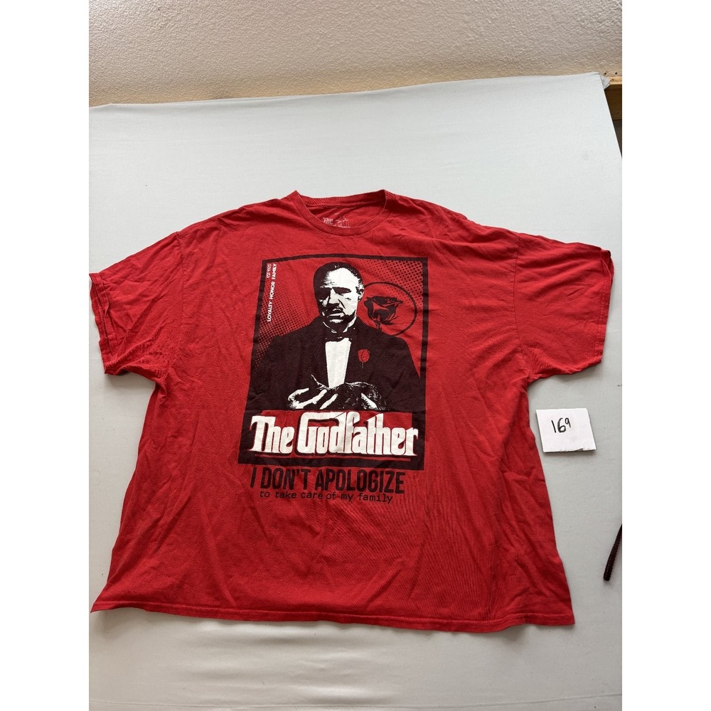 The Godfather Don Vito Corleone I Don't Apologize Red Graphic T-Shirt Mens 3XL